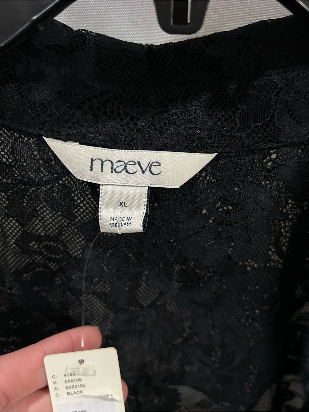Anthropologie Maeve Black twofer Sheer Lace Blouse & Textured Fringe dress - Picture 9 of 11